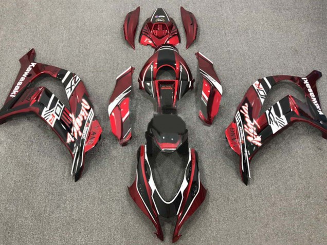 Lojas Carenagens Moto Kawasaki ZX10R 2016-2020 - Vermelho Castanho Branco Preto Brilhante
