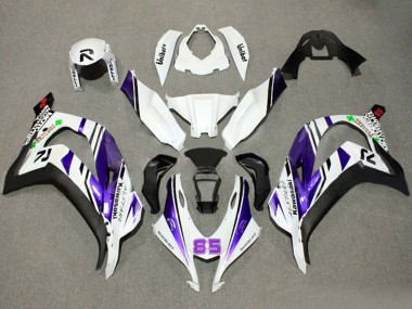 Lojas Carenagens Moto Kawasaki ZX10R 2016-2020 - Branco Roxo Preto Alstare 85