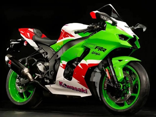 Lojas Carenagens Moto Kawasaki ZX10R 2021-2025 - Branco Verde Vermelho