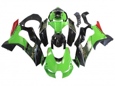 Lojas Carenagem Moto Kawasaki ZX10R 2021-2025 - Verde Preto Vermelho Honeycomb