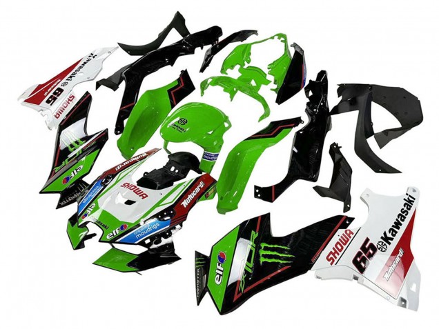 Lojas Carenagens Moto Kawasaki ZX10R 2021-2025 - Verde Preto Branco Vermelho Azul Showr Elf Monstro