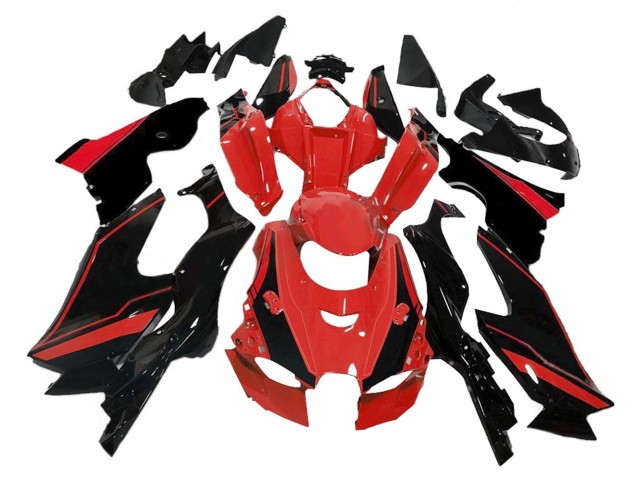 Lojas Carenagens Moto Kawasaki ZX10R 2021-2025 - Vermelho Preto Brilhante