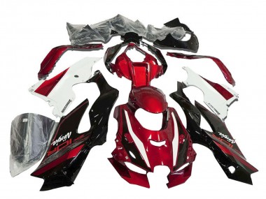 Lojas Carenagens Moto Kawasaki ZX10R 2021-2025 - Vermelho Branco Preto Brilhante