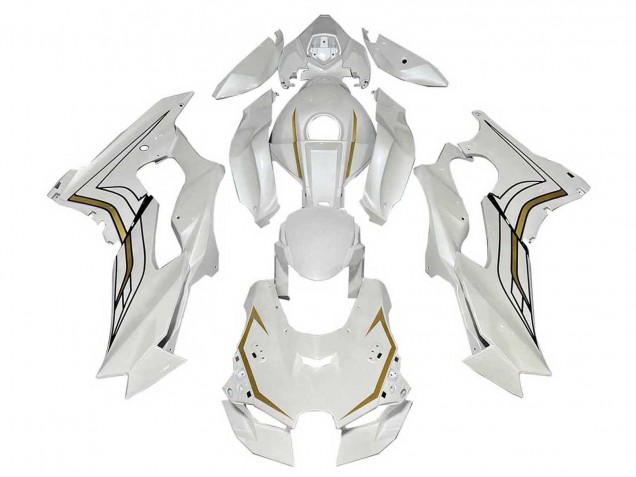 Lojas Carenagens Moto Kawasaki ZX10R 2021-2025 - Branco Ouro