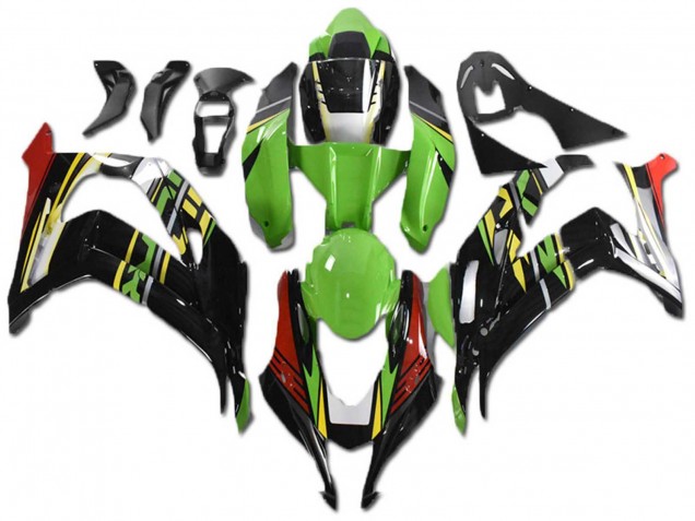 Lojas Carenagens Moto Kawasaki ZX10R 2021-2025 - Verde Amarelo Vermelho Preto