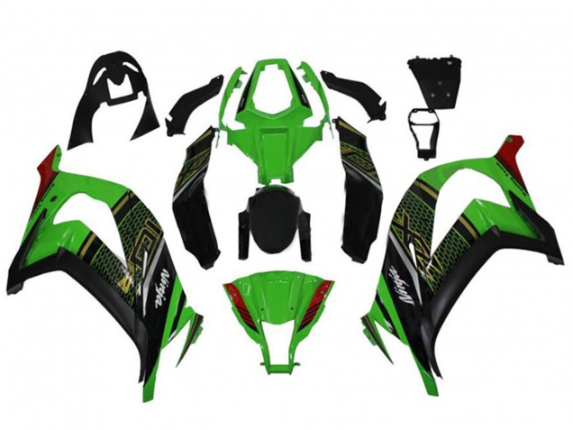 Lojas Carenagens Moto Kawasaki ZX10R 2011-2015 - Verde Preto Brilhante Vermelho Honeycomb