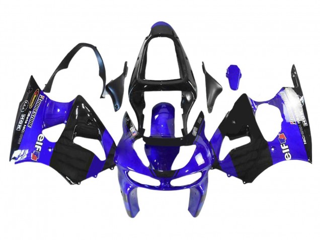 Lojas Carenagens Moto Kawasaki ZX6R 1998-1999 - Azul Preto Brilhante Elf Bridgestone