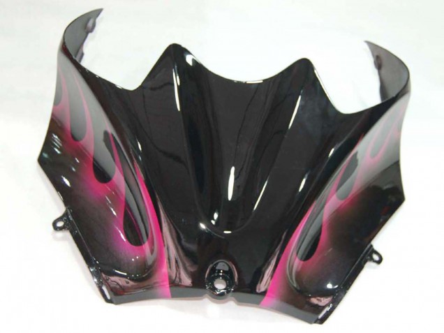 Lojas Carenagens Moto Kawasaki ZX14R ZZR1400 2006-2011 - Preto Brilhante Vermelho Rosa Chama