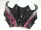 Lojas Carenagens Moto Kawasaki ZX14R ZZR1400 2006-2011 - Preto Brilhante Vermelho Rosa Chama