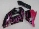 Lojas Carenagens Moto Kawasaki ZX14R ZZR1400 2006-2011 - Preto Brilhante Vermelho Rosa Chama
