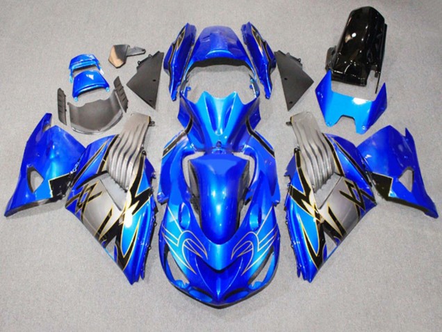 Lojas Carenagens Moto Kawasaki ZX14R ZZR1400 2006-2011 - Azul Cinzento