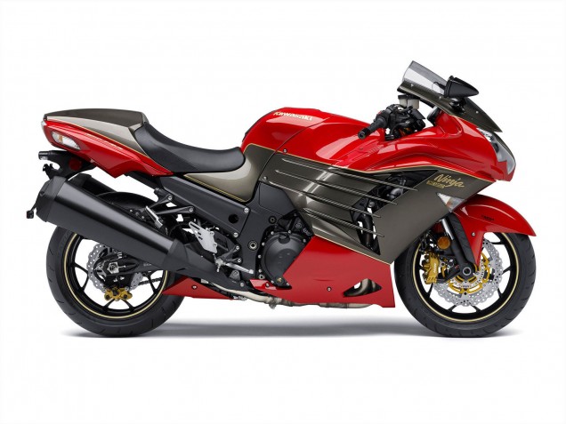 Lojas Carenagens Moto Kawasaki ZX14R ZZR1400 2012-2024 - Vermelho Preto Fosco Ouro Ninja