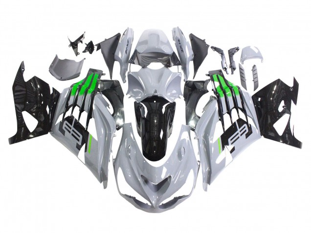 Lojas Carenagens Moto Kawasaki ZX14R ZZR1400 2012-2024 - Cinzento Verde Preto