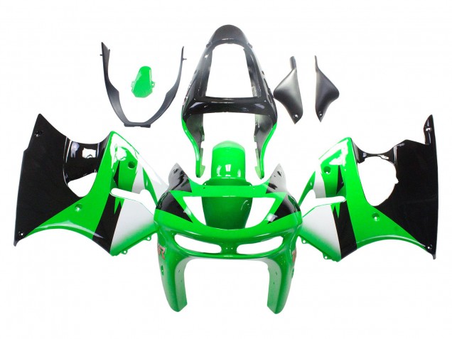 Lojas Carenagens Moto Kawasaki ZX6R 1998-1999 - Verde Branco Preto Brilhante