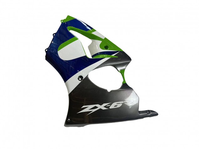 Lojas Carenagens Moto Kawasaki ZX6R 1998-1999 - Verde Branco Azul Prata Preto Brilhante