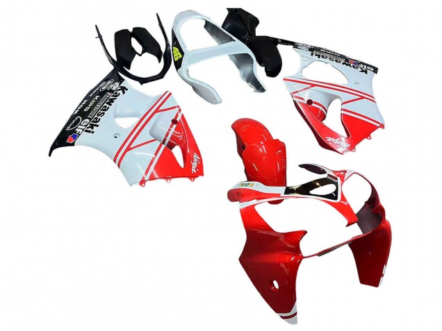 Lojas Carenagens Moto Kawasaki ZX6R 2000-2002 - Branco Vermelho Preto