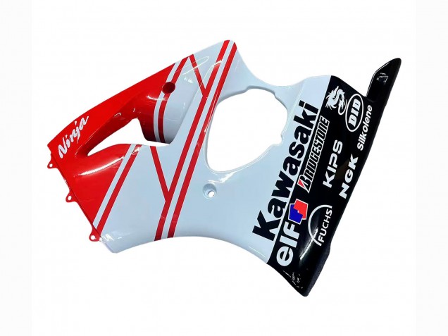 Lojas Carenagens Moto Kawasaki ZX6R 2000-2002 - Branco Vermelho Preto