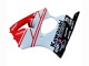Lojas Carenagens Moto Kawasaki ZX6R 2000-2002 - Branco Vermelho Preto