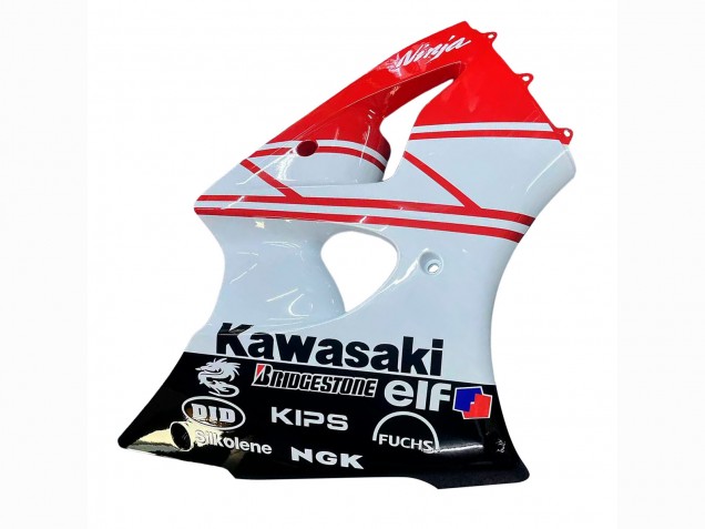 Lojas Carenagens Moto Kawasaki ZX6R 2000-2002 - Branco Vermelho Preto