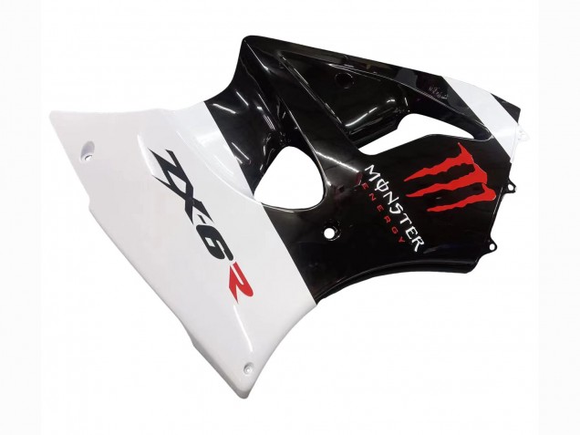 Lojas Carenagens Moto Kawasaki ZX6R 2000-2002 - Branco Preto Vermelho Monstro