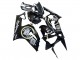 Lojas Carenagens Moto Kawasaki ZX6R 2003-2004 - Preto Brilhante Branco Motul Lucky Strike