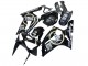 Lojas Carenagens Moto Kawasaki ZX6R 2003-2004 - Preto Brilhante Branco Motul Lucky Strike