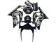 Lojas Carenagens Moto Kawasaki ZX6R 2003-2004 - Preto Brilhante Branco Motul Lucky Strike