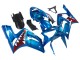Lojas Carenagens Moto Kawasaki ZX6R 2003-2004 - Azul Branco Vermelho Tubarão