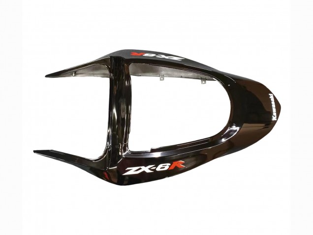 Lojas Carenagens Moto Kawasaki ZX6R 2003-2004 - Preto Brilhante Vermelho Chama