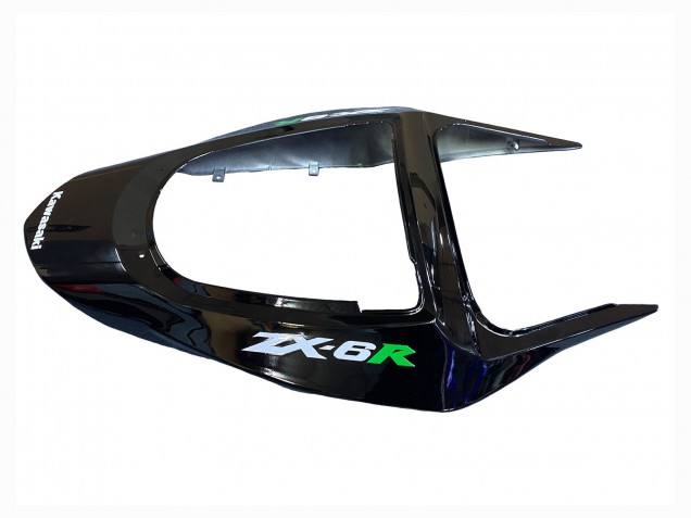 Lojas Carenagens Moto Kawasaki ZX6R 2003-2004 - Preto Brilhante Verde Chama