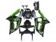 Lojas Carenagens Moto Kawasaki ZX6R 2003-2004 - Preto Brilhante Verde Chama
