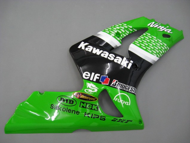 Lojas Carenagens Moto Kawasaki ZX6R 2003-2004 - Verde Branco Preto Elf Bridgestone