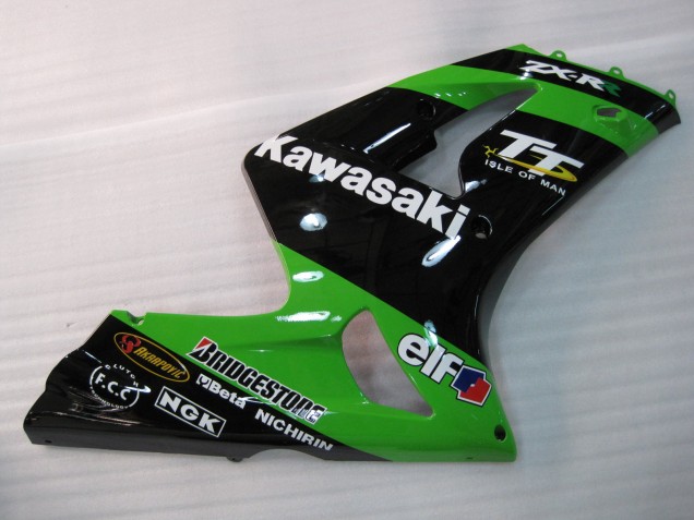 Lojas Carenagens Moto Kawasaki ZX6R 2003-2004 - Verde Preto Elf Bridgestone