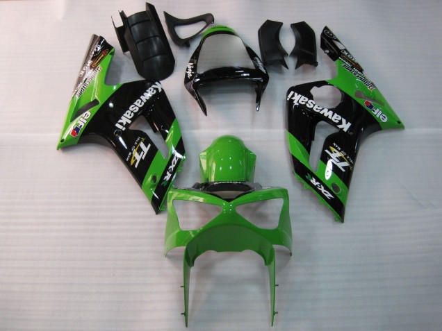 Lojas Carenagens Moto Kawasaki ZX6R 2003-2004 - Verde Preto Elf Bridgestone