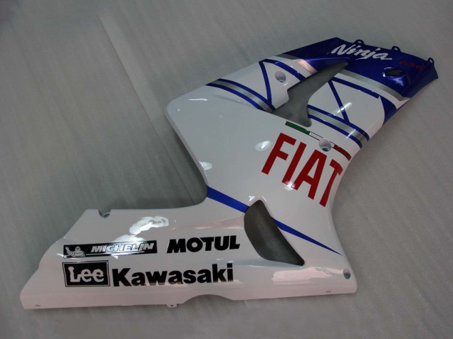Lojas Carenagens Moto Kawasaki ZX6R 2003-2004 - Branco Azul Vermelho Fiat