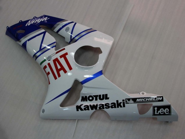 Lojas Carenagens Moto Kawasaki ZX6R 2003-2004 - Branco Azul Vermelho Fiat