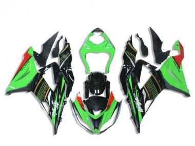 Lojas Carenagens Moto Kawasaki ZX6R 2013-2018 - Verde Preto Brilhante Vermelho Honeycomb