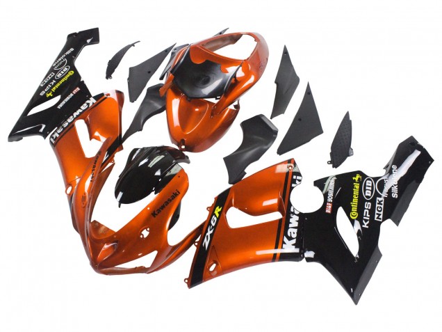 Lojas Carenagem Moto Kawasaki ZX6R 2005-2006 - Laranja Preto
