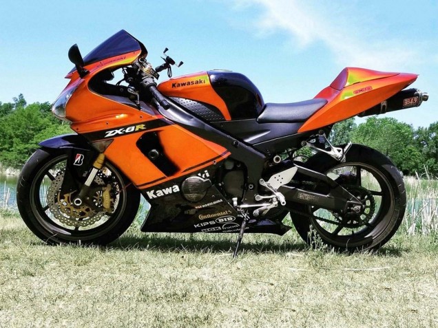 Lojas Carenagem Moto Kawasaki ZX6R 2005-2006 - Laranja Preto