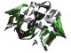 Lojas Carenagem Moto Kawasaki ZX6R 2005-2006 - Preto Brilhante Verde Chama
