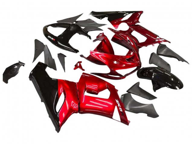 Lojas Carenagens Moto Kawasaki ZX6R 2005-2006 - Vermelho Preto