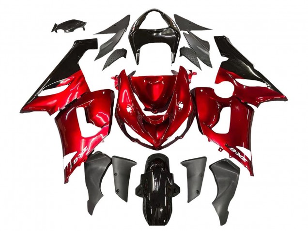 Lojas Carenagens Moto Kawasaki ZX6R 2005-2006 - Vermelho Preto