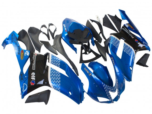 Lojas Carenagens Moto Kawasaki ZX6R 2007-2008 - Preto Azul Elf