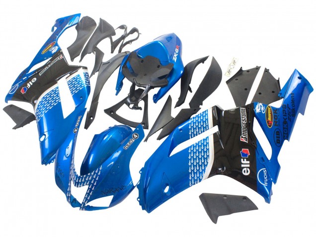 Lojas Carenagens Moto Kawasaki ZX6R 2007-2008 - Preto Azul Elf