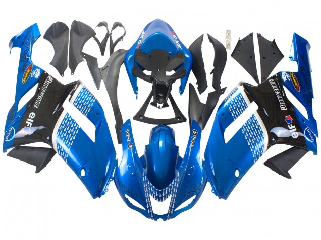 Lojas Carenagens Moto Kawasaki ZX6R 2007-2008 - Preto Azul Elf
