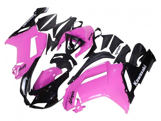 Lojas Carenagens Moto Kawasaki ZX6R 2007-2008 - Preto Rosa Ninja