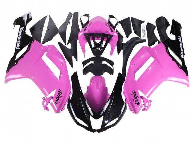 Lojas Carenagens Moto Kawasaki ZX6R 2007-2008 - Preto Rosa Ninja