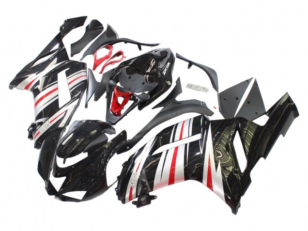 Lojas Carenagens Moto Kawasaki ZX6R 2007-2008 - Preto Prata Vermelho Ninja