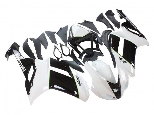 Lojas Carenagens Moto Kawasaki ZX6R 2007-2008 - Preto Branco Ninja