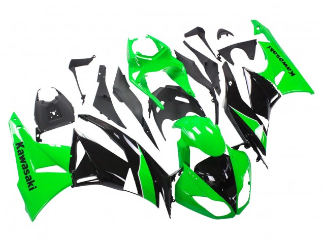 Lojas Carenagens Moto Kawasaki ZX6R 2009-2012 - Verde Preto Brilhante